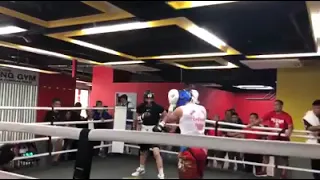 Manny Pacman Paquiao sparring against Australian George Kambosos