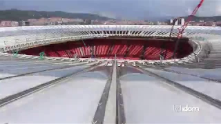 IDOM SAN MAMES Stadium   Cable Roof Extension Timelapse