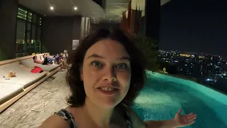 Rooftop pool Bangkok, Thailand | Night swim