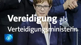Vereidigung: Annegret Kramp-Karrenbauer wird neue Verteidigungsministerin