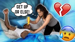 NOT WAKING UP PRANK ON MY WIFE!