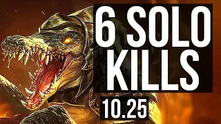 RENEKTON vs FIORA (TOP) | 10/1/3, 6 solo kills, Godlike, 300+ games | NA Grandmaster | v10.25