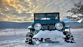 Diesel Willys Jeep in 18” of snow