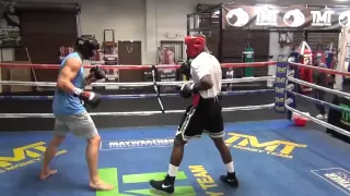 Luke Rockhold boxing sparring inside the Mayweather Boxing Club