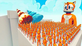 100x TAILS + 1x GIANT vs 2x EVERY GOD - Totally Accurate Battle Simulator TABS