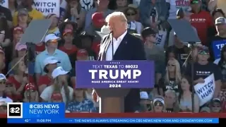 Former president Donald Trump holds first rally of 2024 campaign