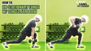 How To Do A DUMBBELL STATIONARY LUNGE WITH SINGLE ARM ROW | Exercise Demonstration Video and Guide