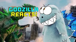 Godzilla Reacts to Croczilla vs Legendary Godzilla an epic battle stop motion