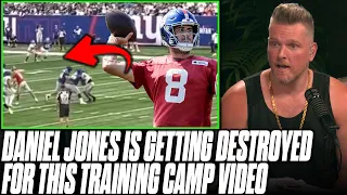 Daniel Jones Is Getting DESTROYED After "Terrible Pass" Video Comes Out Of Camp | Pat McAfee Reacts