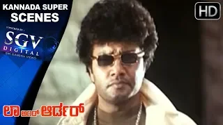 Saikumar Murderd Rowdy in front of His Family | Kannada Super Scene | Law And Order Movie