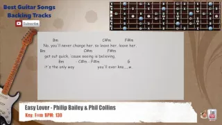 🎸 Easy Lover - Philip Bailey & Phil Collins Guitar Backing Track with scale, chords and lyrics