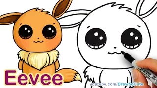 How to Draw Pokemon Eevee step by step Easy and Cute