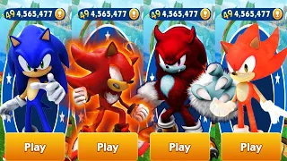 Sonic Dash - Fire Shadow vs Red Sonic the Werehog vs Fire Sonic - All Characters Unlocked Run