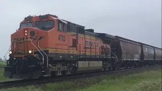 [LATE] fast NB BNSF grain train on the pana sub