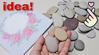 Incredibly Great Idea with Flat Pebbles and Napkins 🥰👍