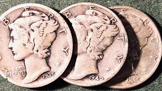 1935, 1940, 1945 Mercury Dime