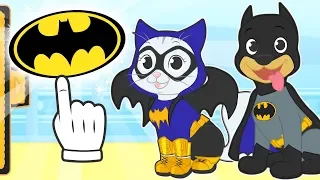 BABY PETS 🦇 Kira and Max Dress up like Bat Comic Superheroes  | Educational Cartoons