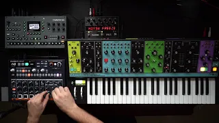 Nervy jam with Moog Matriarch, Arturia DrumBrute Impact, Elektron Octatrack MkII, Eventide Space