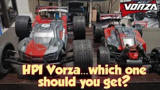 Quick Side-by-side Comparison of the HPI Vorza Buggy and Truggy