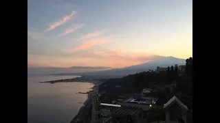Taormina in the city and beach, Sicily, Italy