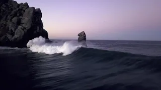 Morro Rock Sunrise Surf - Dji Mavic Pro Drone - Morro Bay, CA - (Large Waves!)