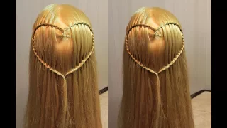 Прическа из кос "Сердце" на каждый день | Hairstyle for long hair | Прически в школу