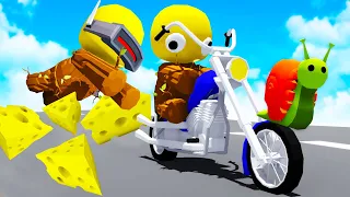 We Got a Snail, Made a Motorcycle Gang, and Stole Tons of Cheese in Wobbly Life Multiplayer Update!