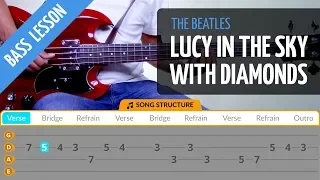 How To Play "Lucy In The Sky With Diamonds" - Bass Lesson With Tabs (The Beatles)