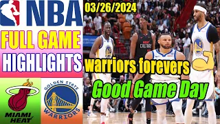 Miami Heat vs Warriors Full Game Highlights Mar 26, 2024 | NBA Highlights 2024