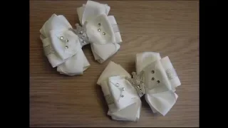 Бантики из Репсовой Ленты.  КАНЗАШИ Своими Руками. DIY Cute Hair Bow Kanzashi Ribbon Flower