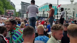 ENGLAND FOOTBALL FANS AT WEMBLEY STADIUM LONDON BEFORE THE EURO 2020 CUP FINAL AGAINST ITALY!!!