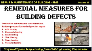 RMB 15/ Remedial Measure for Building Defects /acid etching/sand blasting/ unit 6 / part 1