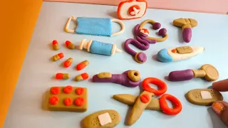 Diy how to make miniature kids doctor set|play doh mini medical kit for kids|kids toys play