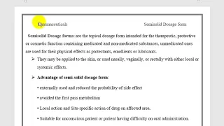 المرحلة الثانية | صيدلانيات نظري | Semisolid  dosage form