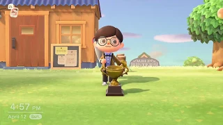 how to get the fishing tourney gold fish trophy in 1 day | Animal Crossing: New Horizons