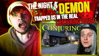 The NIGHT a DEMON TRAPPED US in THE REAL CONJURING HOUSE | TWIN PARANORMAL REACTION | Arnold Estate