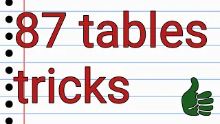 how to learn 87 tables tricks in tamil #shorts