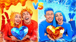 Chaud vs Froid Couple Le Challenge | Couple Glacé vs Couple De Feu par Mega Challenge