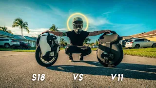 Kingsong S18 VS Inmotion V11// Save me Suspension Jesus! | evX