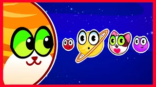 🌎🪐🌏 NEW! Hungry Planets 🌎🪐🌏 Planets Size for Toddlers ☀️ Solar System for Kids by Purr Purr