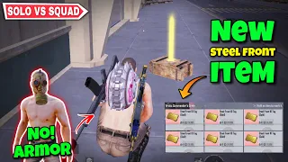 Get New Gold Steel Front Item Here Easy 🤩 - No Armor ❌ Solo vs Squad | Pubg Metro Royale Chapter 18