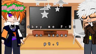 Mc as kanae //obey me reaction//pt.1 //Requested by:Fem-Mc//