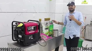 SUGARCANE MACHINE WITH HONDA GENERATOR    LATEST MACHINE    ELECTRIC WITH PETROL WORKING    SS SODA