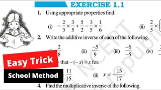 Exercise 1.1 - Rational Numbers -Chapter 1  | CBSE-Class 8 🥇 | Step-by-step | Best Tricks🔥