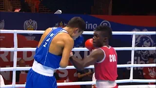 Round of 16 (52kg)  MARTINEZ RIVAS YUBERJEN (COL) vs BIBOSSINOV Saken (KAZ) /AIBA World 2019