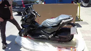 unboxing new 2023 SYM ADX 125cc scooter black color