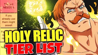 WHO TO GIVE HOLY RELICS TO! UPDATED HOLY RELIC TIER LIST March/2022 | Seven Deadly Sins: Grand Cross