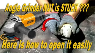 Open The STUCK NUT of Angle Grinder Easily !