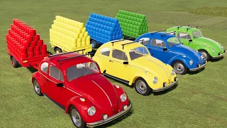 Land of Colors! Ultra Small Hay Jobs with Colored AWM Beetle Cars! Farming Simulator 19