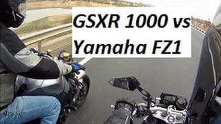 GSXR 1000 vs Yamaha FZ1 - Short Acceleration Video.
